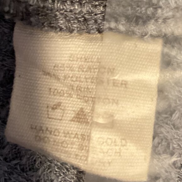 Mystyle Women's Gray Top Long Sleeve Waffle Sweater Size S Lace Cut-Out Sleeves - Picture 6 of 6